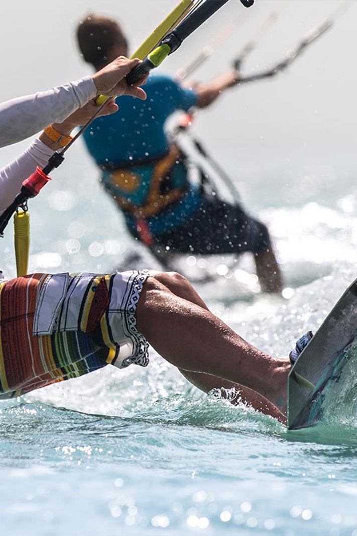 Kiteboarder using sale kiteboarding gear